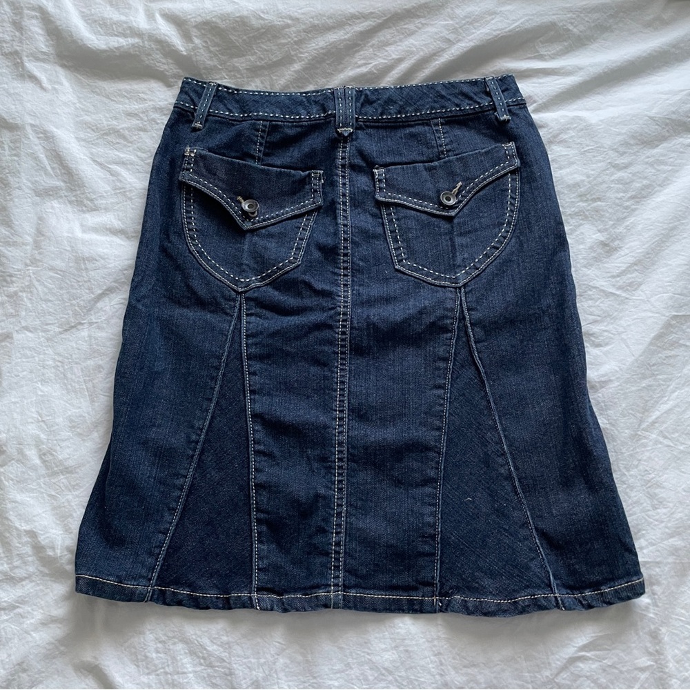denim blue nine west a line skirt midi